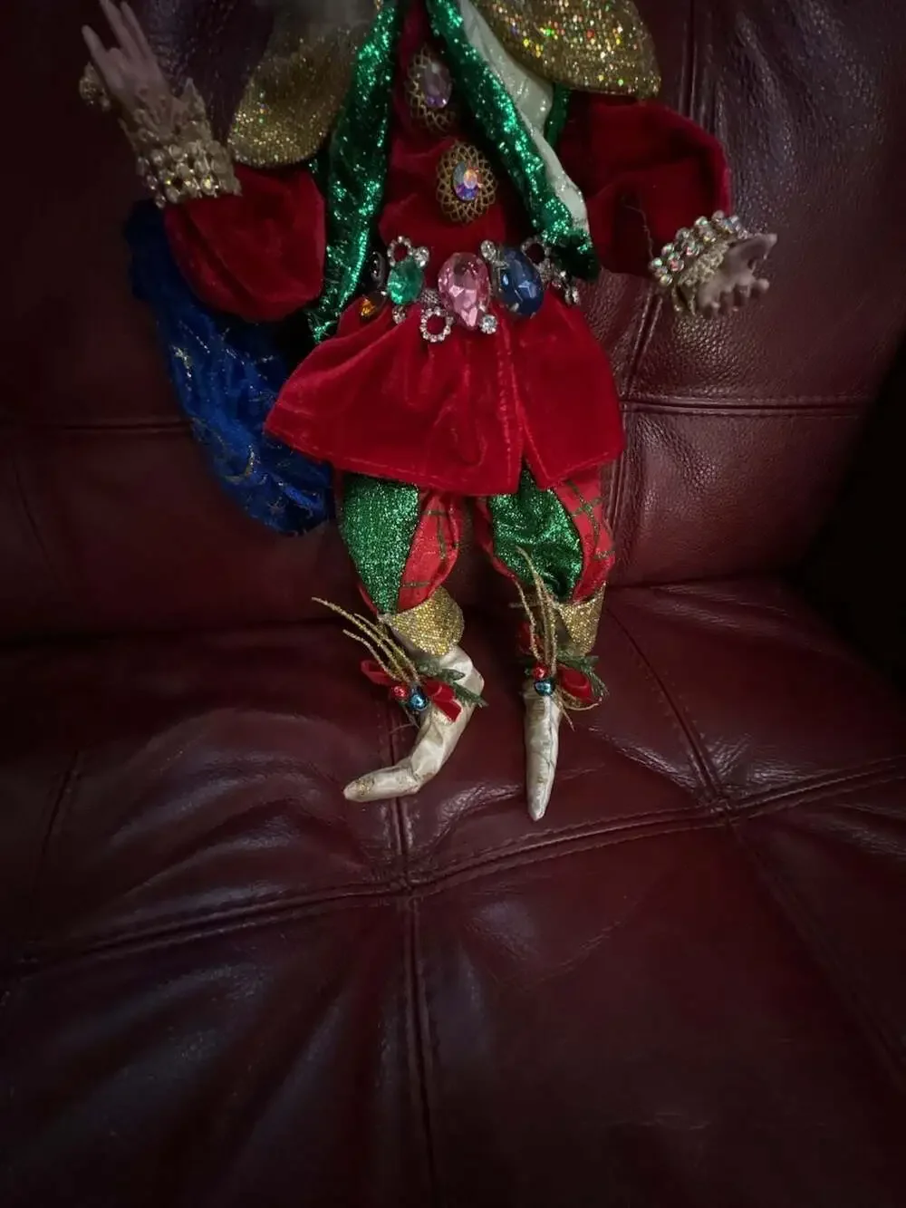 Mark Roberts Christmas Fairy Figurine Red Green Velvet Collectible